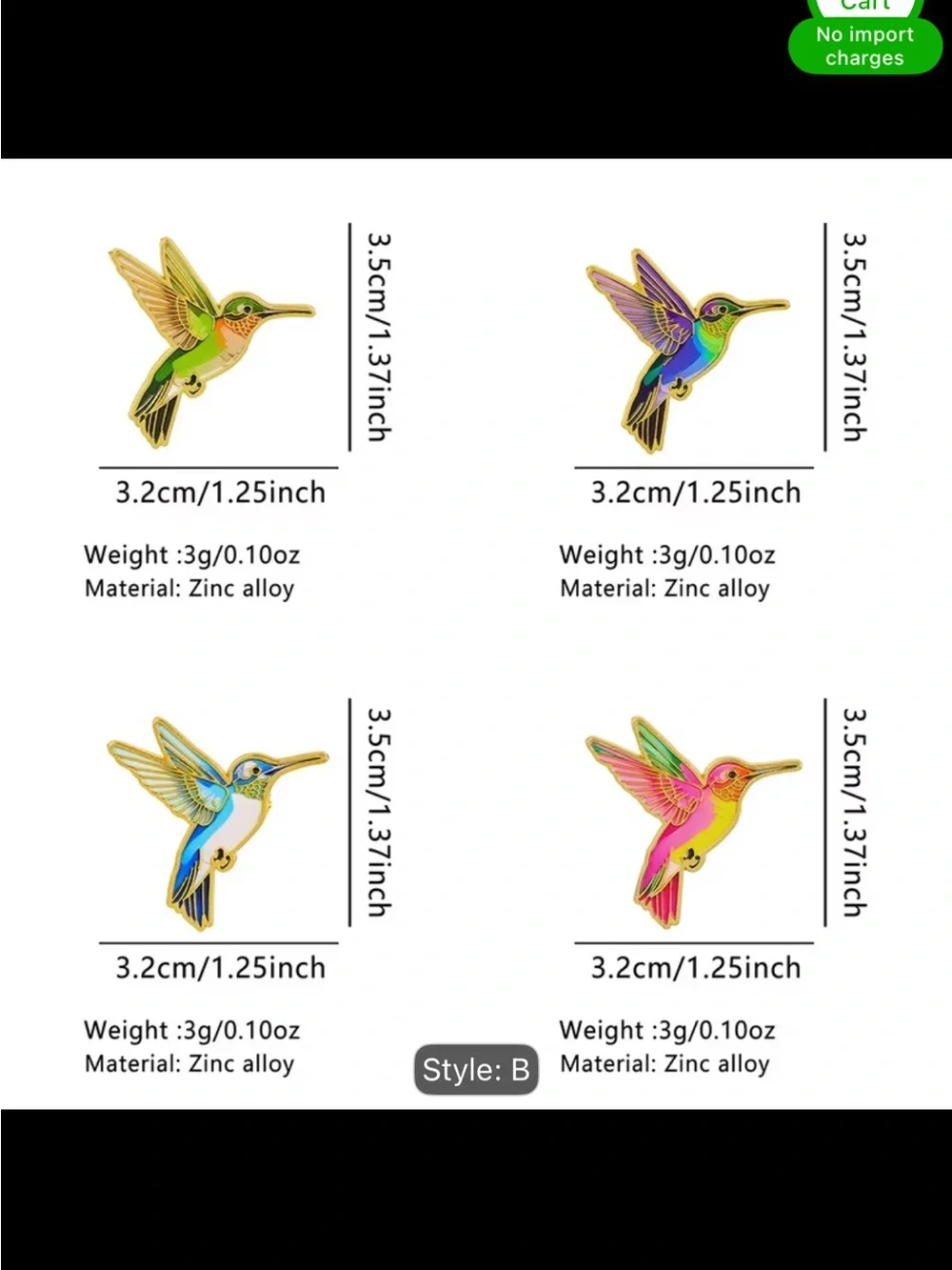 Stylish Green Hummingbird Enamel Pin - Birds Pet Accessory